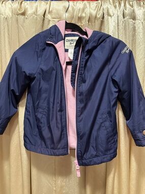 OshKosh B'gosh Navy Jacket with Pink Fleece Lining